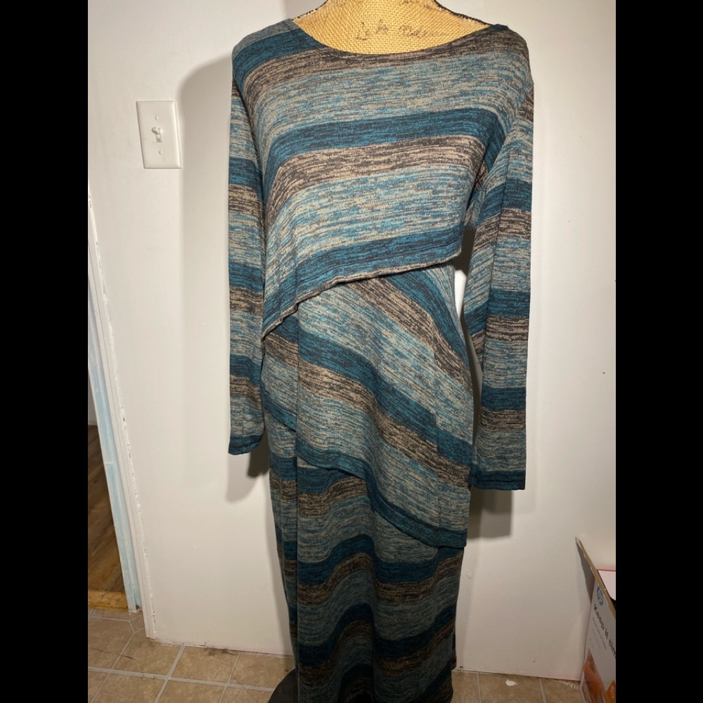 Cato multi color striped soft dress 14/15
